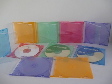 CD-боксы x 1 SLIM для цветных дисков, 50 шт.