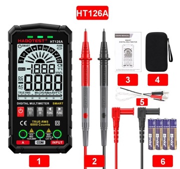 ЦИФРОВОЙ УНИВЕРСАЛЬНЫЙ МУЛЬТИМЕТР NCV RMS ДЛЯ ИСПЫТАНИЯ ПОД РЕАЛЬНЫМ РЕЖИМОМ РАБОТЫ ТЕРМОПАРА ТЕМП. СВЕТОДИОДНЫЙ ФОНАРИК