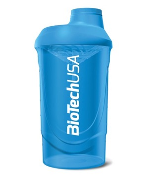 BioTech USA Shaker 600 ml Solidny Szczelny Niebieski