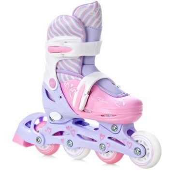 Регулируемые роликовые коньки 3в1 RAVEN Loret Lila/Pink 34-37 LED колеса