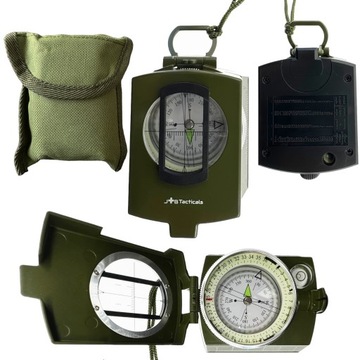 PROFESJONALNY METALOWY KOMPAS WOJSKOWY BUSOLA PRYZMATYCZNY 2W1 MAPOWY JBT