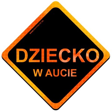MAGNES ODBLASKOWY DZIECKO W AUCIE ORANGE ZASIĘG