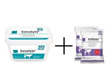 SANOLYTE 2KG ELEKTROLITY + 2x50g ANTILAXAN PRZECIW BIEGUNCE DLA CIELĄT SANO