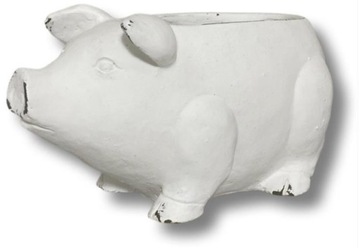 DONICZKA CEMENT BIAŁA ŚWINKA15x28FIGURKA DEKORACJA