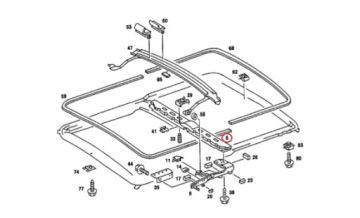 Mercedes W124 Рейка люка, поперечина