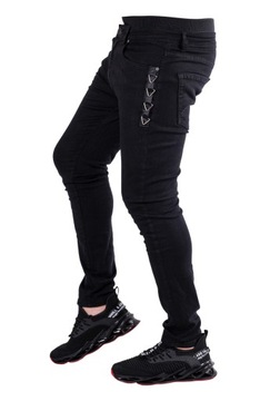 Spodnie męskie czarne jeansowe OSCAR r.33