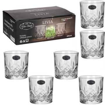KOMPLET SZKLANEK NISKICH DO NAPOJÓW DRINKÓW SOKÓW ZESTAW SZKLANKA 290ML 6EL