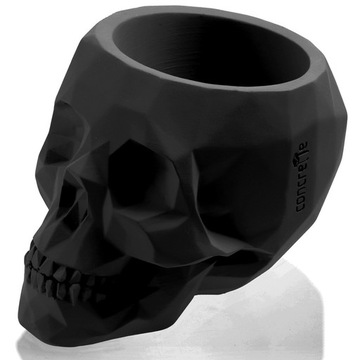 Doniczka/osłonka betonowa Czaszka Skull M czarna