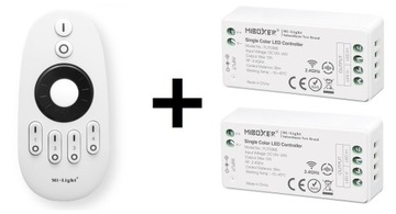 ZESTAW STEROWNIK 2x + PILOT do LED MONO 4 strefy