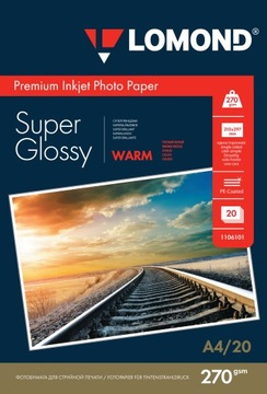 PAPIER FOTOGRAFICZNY A4 SUPER BŁYSZCZĄCY 270g 20sz