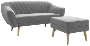 Skandynawski narożnik Sofa 3 osobowa z podnóżkiem