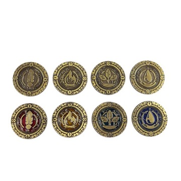 ŻYWIOŁY ZESTAW 24 METALOWYCH MONET LARP RPG