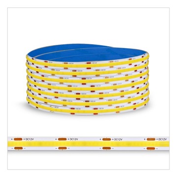 TAŚMA LED COB 320LED/m CIEPŁA 3000K 12VDC 8W/m / 1 METR BEZPUNKTOWA