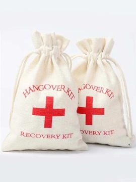 6pcs-Hangover Kit Gunny Bag, First Aid Packaging for Single Wedding Party