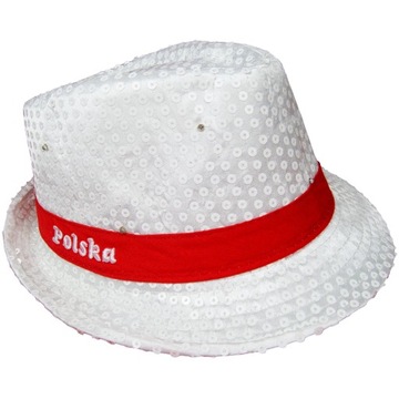 Kapelusz kibica, czapka JACKSON - ŚWIECACY BIAŁY