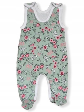 ŚPIOCHY śpioszki ROZPINANE 92 PIŻAMKA dla dziewczynki PAJAC w KWIATKI