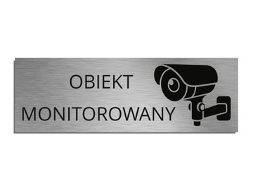 Tabliczka Obiekt monitorowany kamera monitoring samoprzylepna 5x15cm
