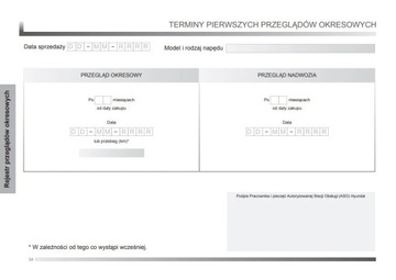 Польская сервисная книжка Hyundai за 2018 год.