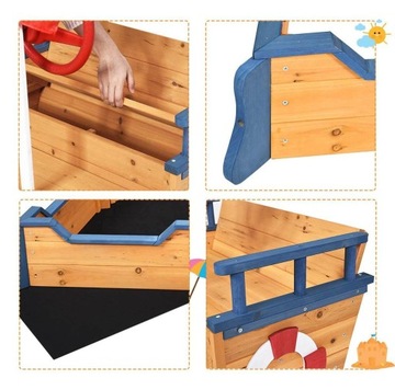 ПЕСОЧНИЦА ПИРАТСКИЙ КОРАБЛЬ ДЛЯ ДЕТЕЙ, ИГРАЮЩИХ В ПЕСКЕ