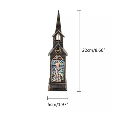 ЦЕРКОВНАЯ БАШНЯ СВЕТОДИОДНЫЕ ЛАМПЫ ВИТРАЖИ РОЖДЕСТВЕНСКОЕ УКРАШЕНИЕ