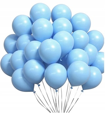 BALONY NIEBIESKIE MATOWE 30CM ZESTAW XXL 50SZT