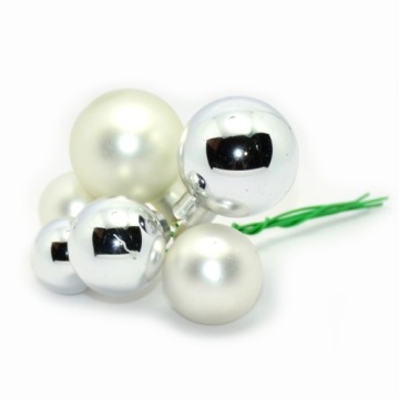 Стеклянные шары, РАЗМЕР СМЕШАННЫЕ, СЕРЕБРЯНЫЕ 2 СМ/2,5 СМ/3 СМ