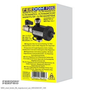 FERDOM FD092 Filtr 3/4” Magnetyczny-Separator do CO. Do kotła ściennego