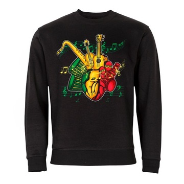 BLUZA MUZYCZNA REGGAE JAMAICA RASTA INSTRUMENTY