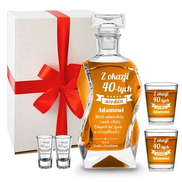 Karafka 2 szklanki Z GRAWEREM do whisky na PREZENT