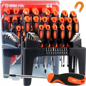 ZESTAW ŚRUBOKRĘTÓW WKRĘTAKI BITY IMBUSY 44EL. MAGN