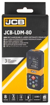 DALMIERZ LASEROWY MIERNIK CYFROWY LCD 80M JCB ORYGINALNY ŁADOWARKA USB C