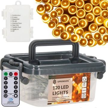 120-светодиодные елочные гирлянды, НАРУЖНЫЕ, ИНТЕРЬЕРНЫЕ, ТЁПЛЫЙ БЕЛЫЙ, ПУЛЬТ ДИСТАНЦИОННОГО УПРАВЛЕНИЯ АККУМУЛЯТОР-АККУМУЛЯТОР