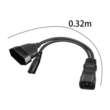 IEC 320 C14 męski na C7 + europejski żeński