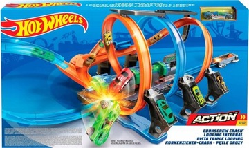 НАБОР ГОНОЧНОЙ ТРЕКОВ HOT WHEELS LOOPS OF Terror FTB65 + АВТОМОБИЛЬ в РОЖДЕСТВЕНСКОМ ПОДАРКЕ