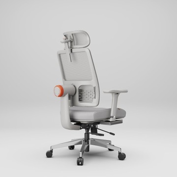 Ergonomiczne krzesło Newtral MagicH-BPro z podnóżkiem - Adaptacyjny odcinek lędźwiowy, szary