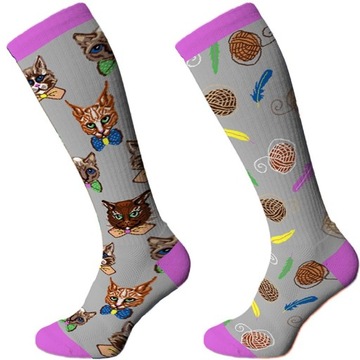 COMODO podkolanówki jeździeckie koty szare 39-42