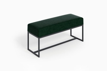 Ławka pufa tapicerowana loft metalowy stelaż czarny 80cm