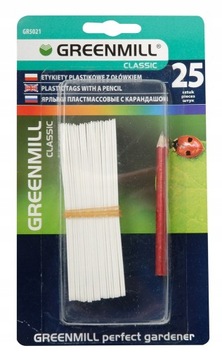 ETYKIETY PLASTIKOWE Z OŁÓWKIEM-GREENMILL 25SZT