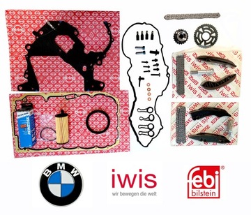 BMW N47D20A/B/C/D 2.0 Kompletny zestaw naprawczy rozrządu IWIS OE BMW