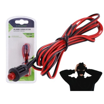 IMITACJA SYMULATOR ALARMU SAMOCHODOWEGO PULSUJĄCA DIODA LED 12V ODSTRASZACZ