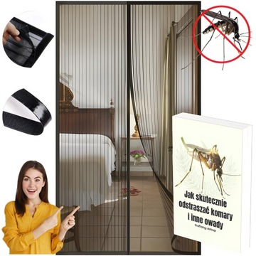 MOSKITIERA DRZWI MAGNETYCZNA ZASŁONA NA OKNO BALKONOWE 90x230 MAGNES KOMAR