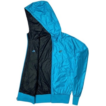 NIKE Dwustronna Kurtka Wiatrówka Damska Turkusowo Czarna Logowana r. M