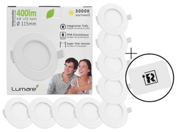 Oprawy Oświetleniowe Sufitowe LED 9 sztuk 6 W 230 V IP44 + GRATIS