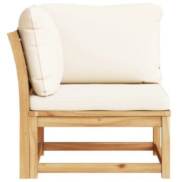 Садовый угловой стул с подушками, 73x73x65 см, акация