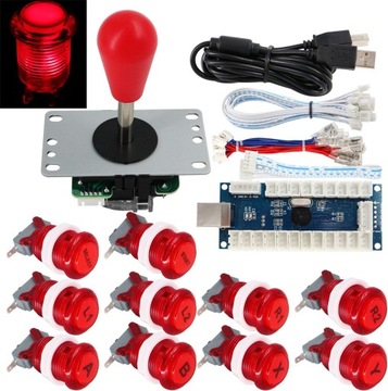 Arcade Game Stick DIY Kit przyciski z logo LED 8