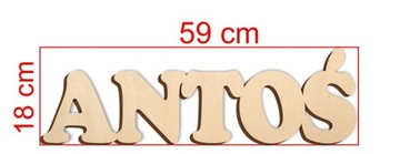 Drewniany Napis Dowolne Imię 4-5 liter ALEK EMIL LEON ADAM KUBA Olek Staś