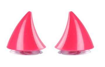 РОЗОВЫЕ РОЖКИ ДЛЯ МОТОЦИКЛОВОГО ШЛЕМА 2 ШТ С ПРИСОСКАМИ И НАКЛЕЙКАМИ