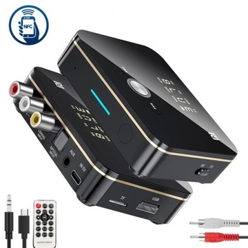 TRANSMITER BLUETOOTH 5.0 ADAPTER ODBIORNIK+ NADAJNIK 3.5MM NFC + PILOT