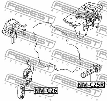 ULOŽENÍ MOTORU PŘEDNÍ NISSAN SERENA C25 2005.0