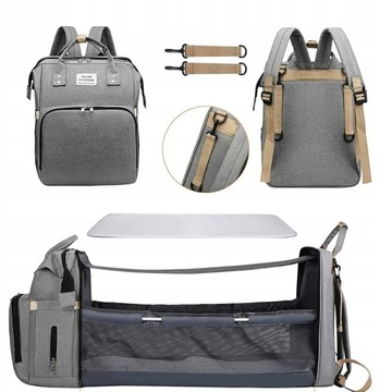 РЮКЗАК ДЛЯ МАТЕРИ, СУМКА-ОРГАНИЗАТОР, пеленальный столик, КРОВАТЬ